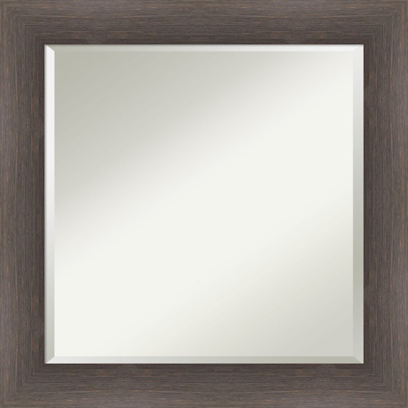 Miroir de salle de bain Jarid, 24,75 po x 24,75 po, Brun mat