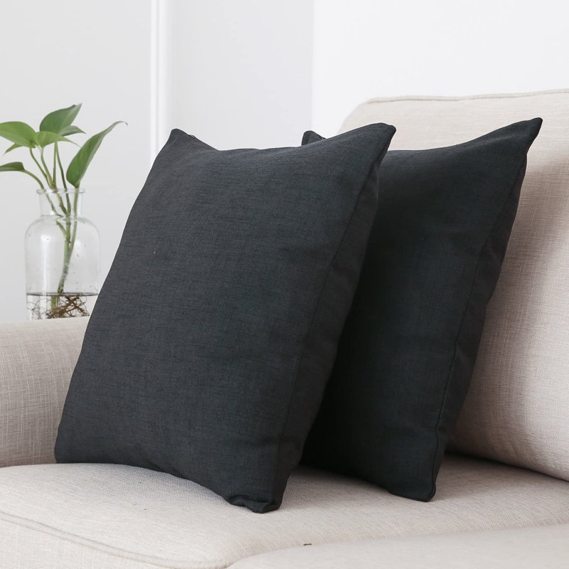Honour Square Throw Pillow Cover, Black, 45cm H x 45cm W x 1cm D