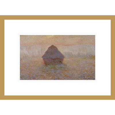 Grainstack Sun in the Mist by Claude Monet -Framed Giclee Print