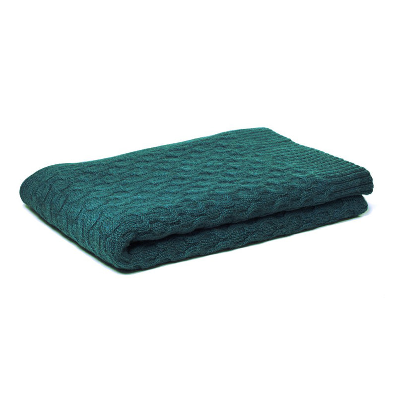 Theo Texture Alpaca Throw, Peacock