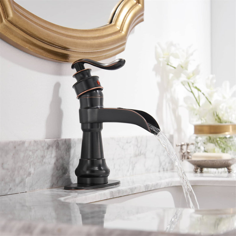 Single-Hole Single-handle Bathroom Faucet with Drain Assembly, Oil Rubbed Bronze