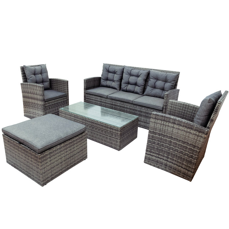 Rolonda 7 - Person Patio Conversation Sets with Cushions