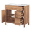 Meuble-lavabo de 36 po en bois avec cadre en bois massif, 2 portes à fermeture douce, 3 tiroirs à fermeture douce, tablette réglable, armoire de rangement moderne pour petites salles de bain