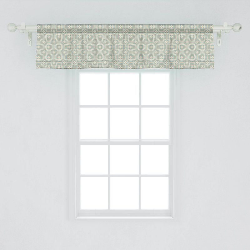 Cantonnière Ambesonne - paquet de 2 éléments géométriques vert réséda et beige, L 54 po x L 12 po