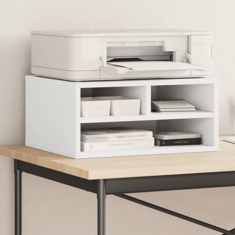 22.5cm H Printer Stand, 22.5cm H x 49cm W x 40cm D, White