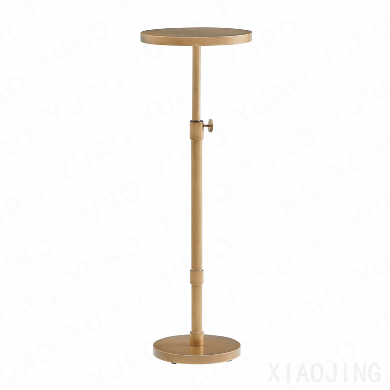 Morven Antique Brass Adjustable Height Accent Table
