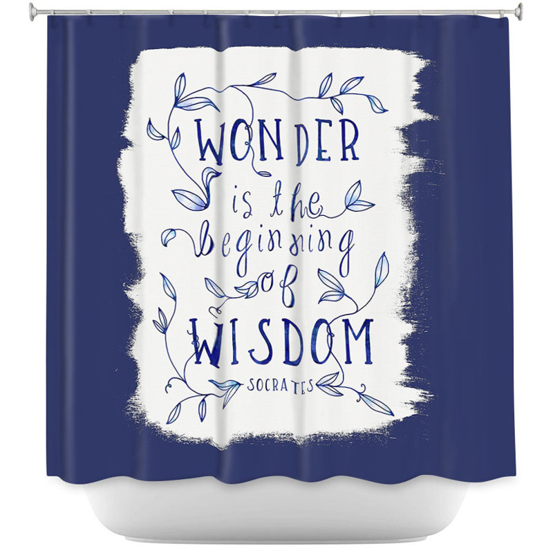 Rideau de douche simple, Bleu marine/blanc