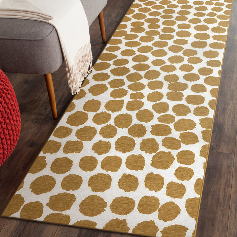Tapis beige Puff Dotty, Tapis de couloir 2,5 pi x 7 pi