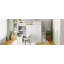 Lit mezzanine double avec garde-robe, bureau et tablettes