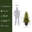 Sapin de Noël artificiel réaliste en épinette verte de 1,5 m, préilluminé avec 200 lumières DEL blanc chaud et un pot décoratif gris.