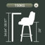 Swivel Upholstered Counter Stool with Solid Wood Frame-525380754