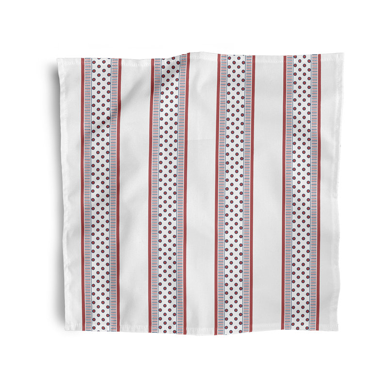 Larnce Polyester Striped Square Napkin, Orange