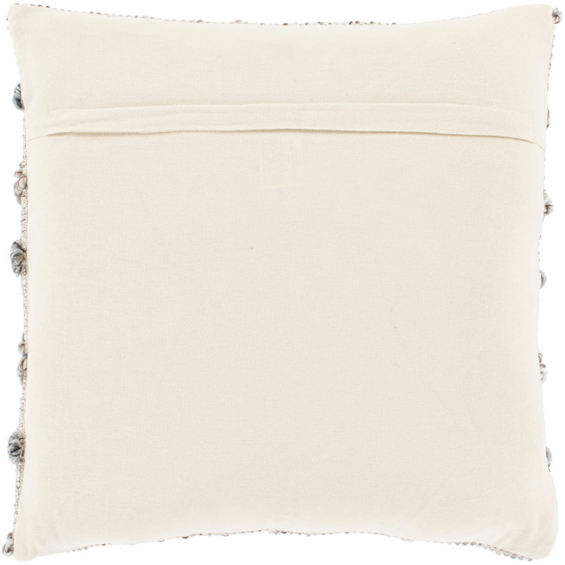 20" x 20" Beige and Gray Cotton Blend Square Pillow