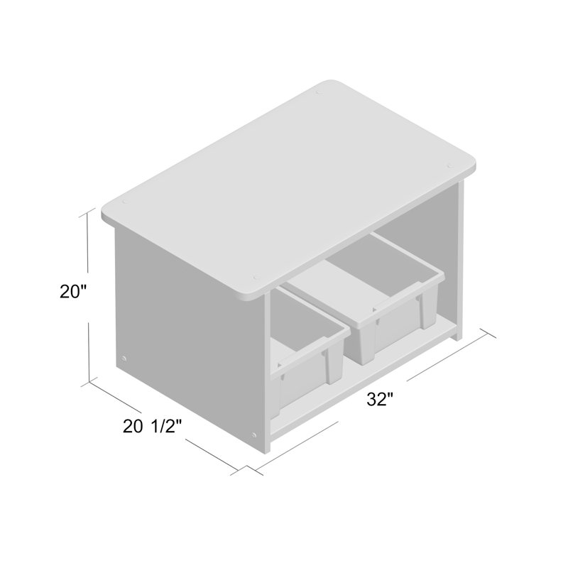 Table de jeu rectangulaire Toto Mate, Érable, Oui, 20" H x 32" L x 20.5" W