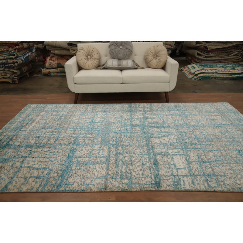 Tapis oriental népalais abstrait en laine 6 x 10