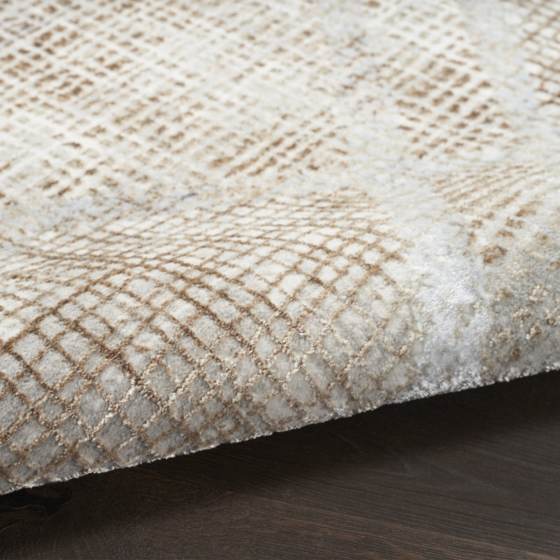 Douglass Abstract Grey/Mocha Area Rug, Rectangle 7'10" x 9'10"
