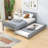 Twin Size Platform Bed Frame with Trundle-1740958625
