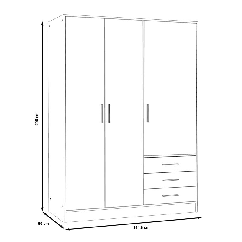 Armoire Shoaf, Chêne de Sonoma / blanc mat