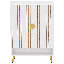 Armoire à chaussures 29,6 po en bois blanc et or avec portes, range-chaussures à 7 niveaux-1875000778-1875000781