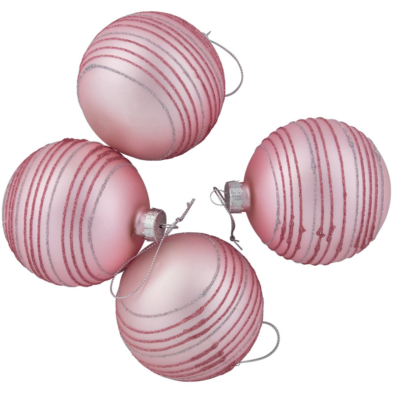 3'' Striped Glass Ball Ornament