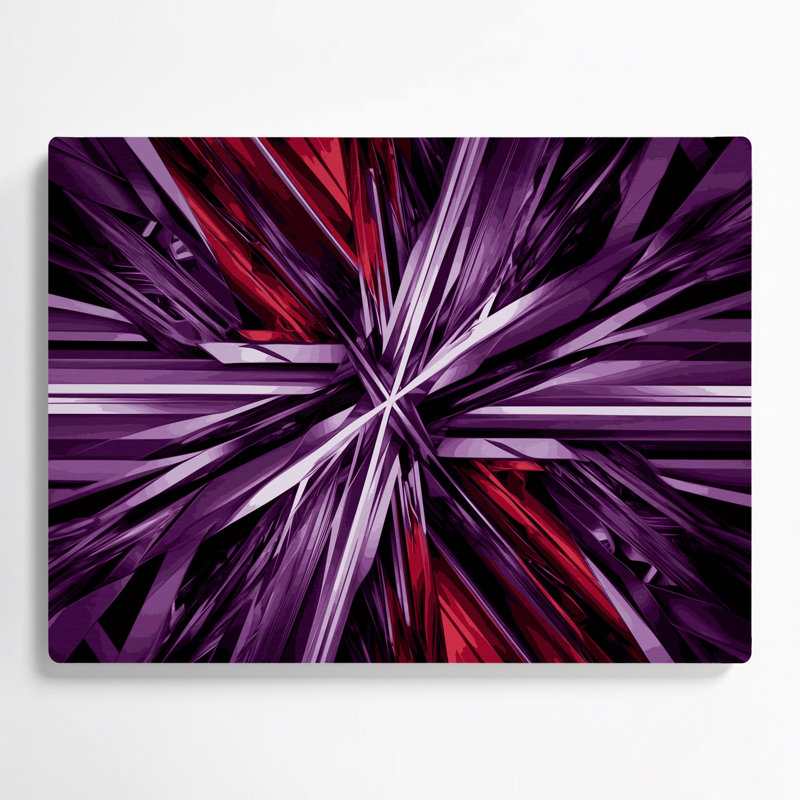 «Geometric Abstraction 69», art mural en métal mauve, H 12 po x l 18 po