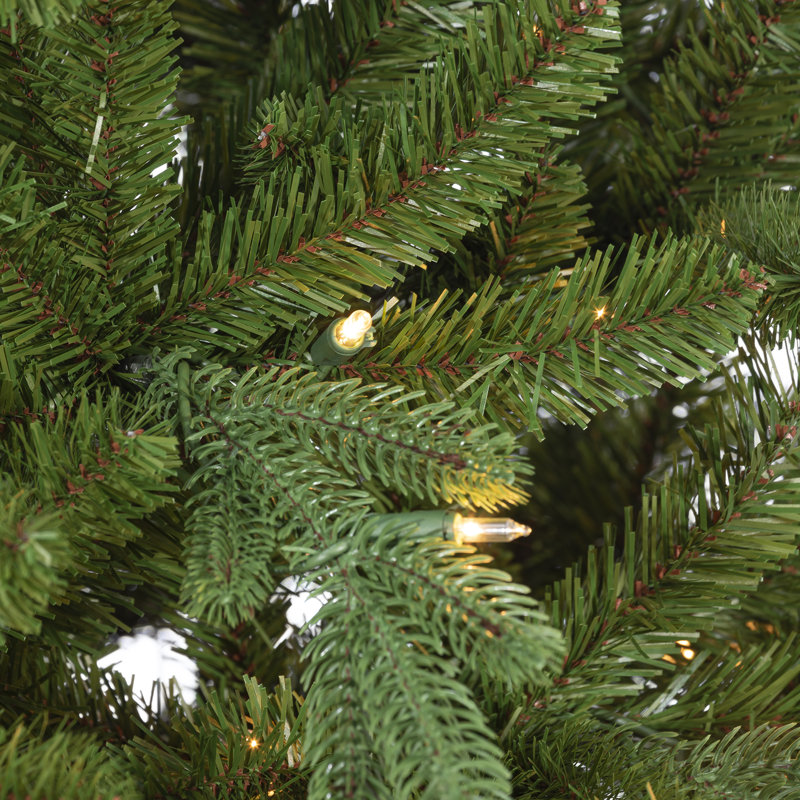 Elegant 9 Foot Natural Cut Narrow Dover Pine With Clear Lights