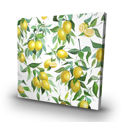 Lemon pattern - 32"x32" art on canvas