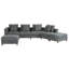 Canapé modulaire rembourré surdimensionné en chenille de 147,5 po de 147,5 po avec 2 repose-pieds, gris foncé-1764255572