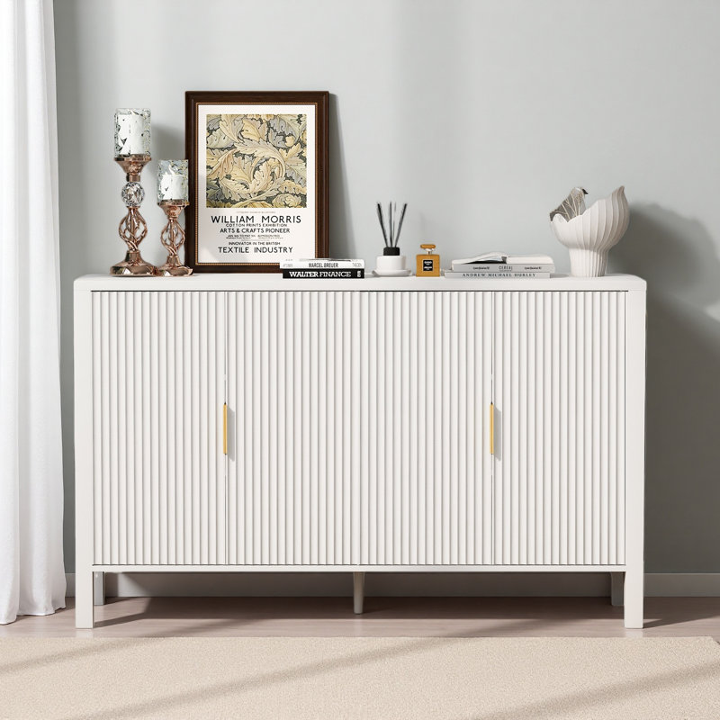 Armoire de rangement 57,5 po Modern Modern, Blanc
