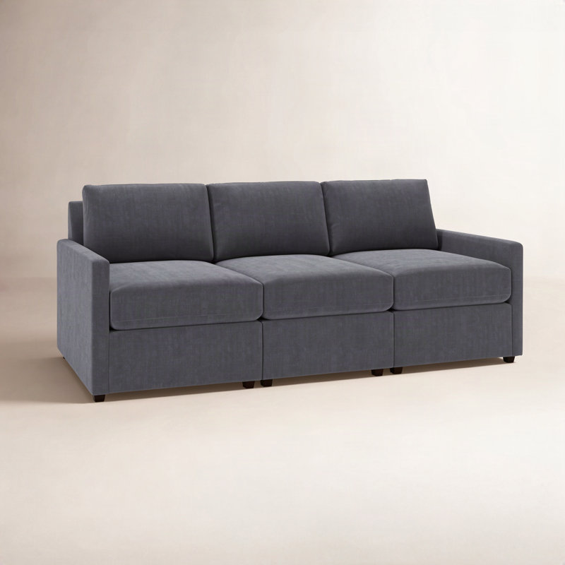 Canapé modulaire 3 pièces 90 "Damari, Chenille Andrew Slate Performance