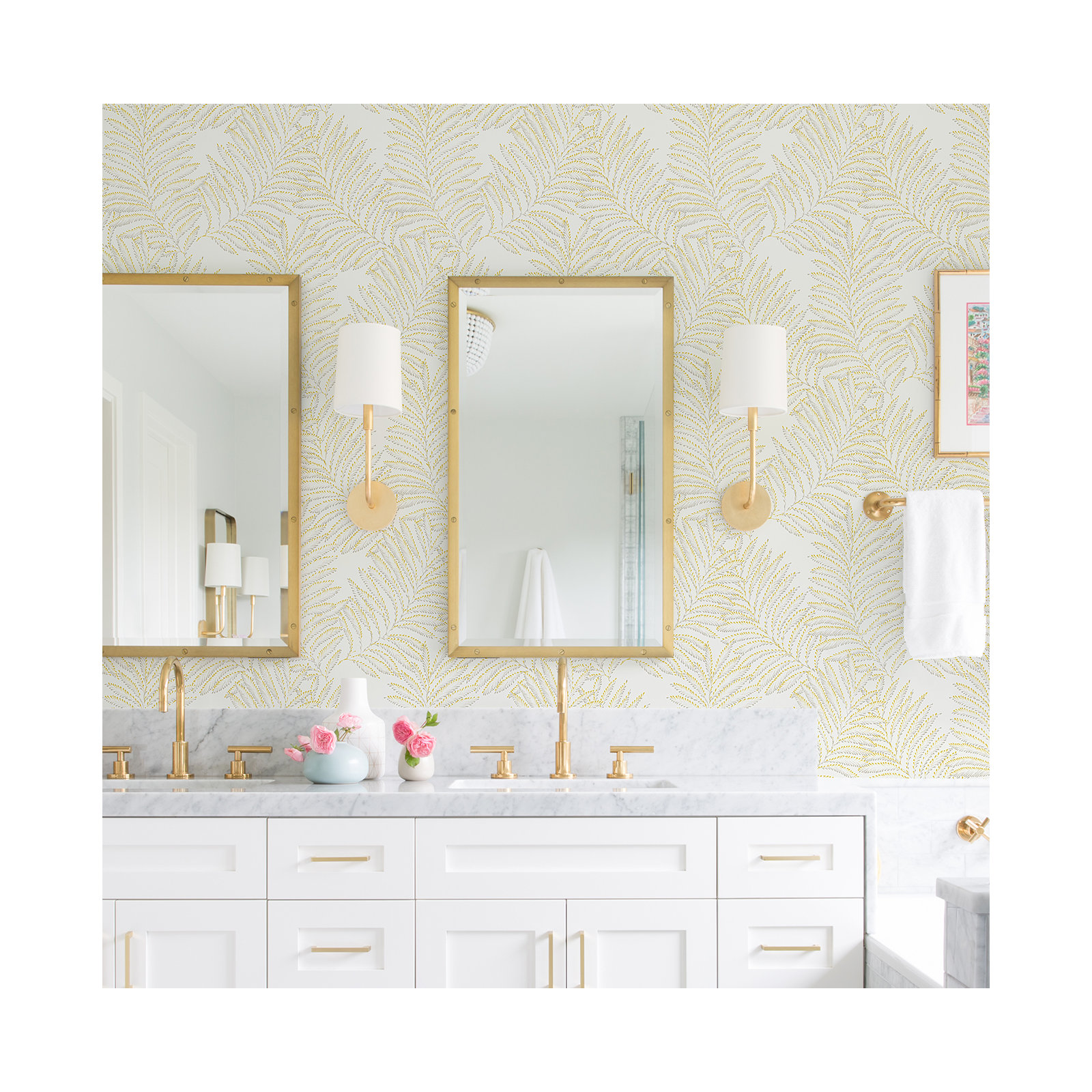 Palmina Modern Floral Wallpaper, Yellow
