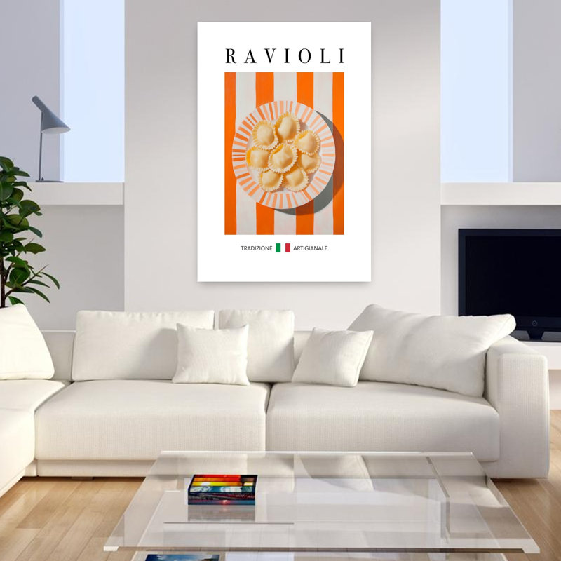 Art mural traditionnel ravioli frais italien, H 48 po x l 32 po