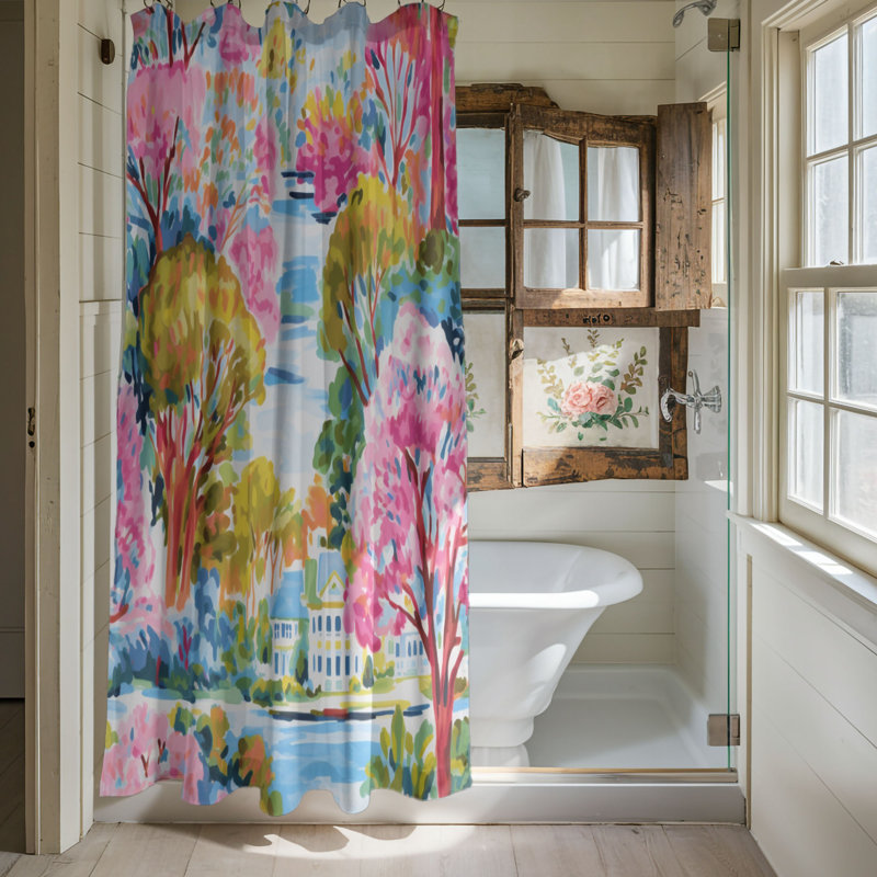 Chic Autumn Scenery - Rideau de douche standard 1 pièce, H 74 po x l 71 po