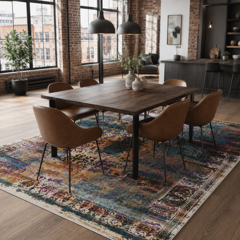 Vintage Look Cotton and Chenille Flatweave Area Rug, 160 cm round