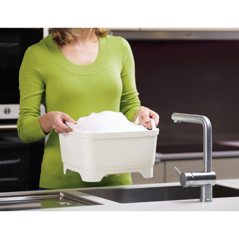 Wash & Drain Basin with Carry Handles, White