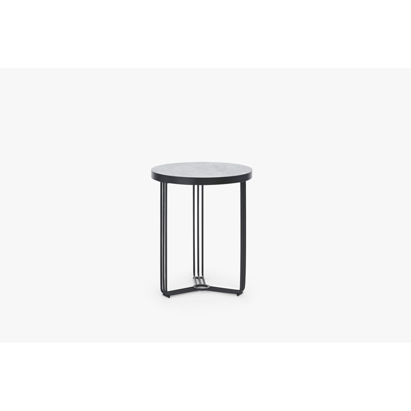 Ariss Frame End Table, Black, Pale Stone