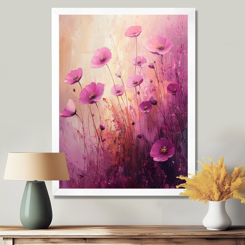 Baskett - Floral Wall Decor, 40" H x 30" W, Framed Print without Mat, White