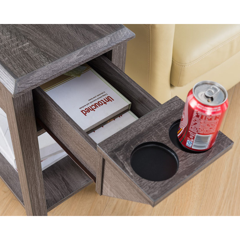Mariby End Table with Storage, Distressed Gray