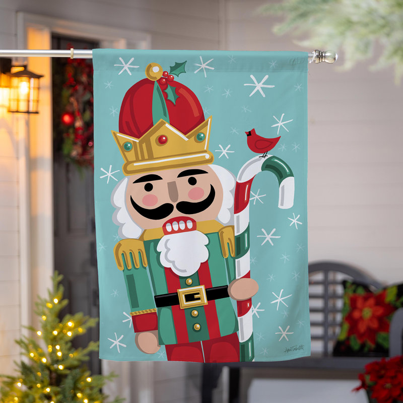 Drapeau de maison de Noël réversible en suède