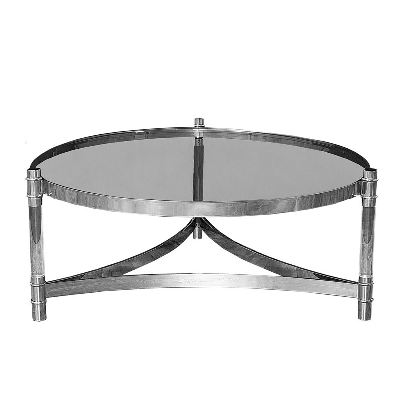 Glass Top Coffee Table, Silver