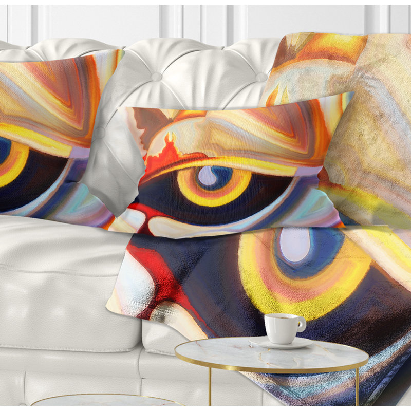 Eye s Intuition - Coussin imprimé abstrait, Rectangulaire, 12 po x 20 po