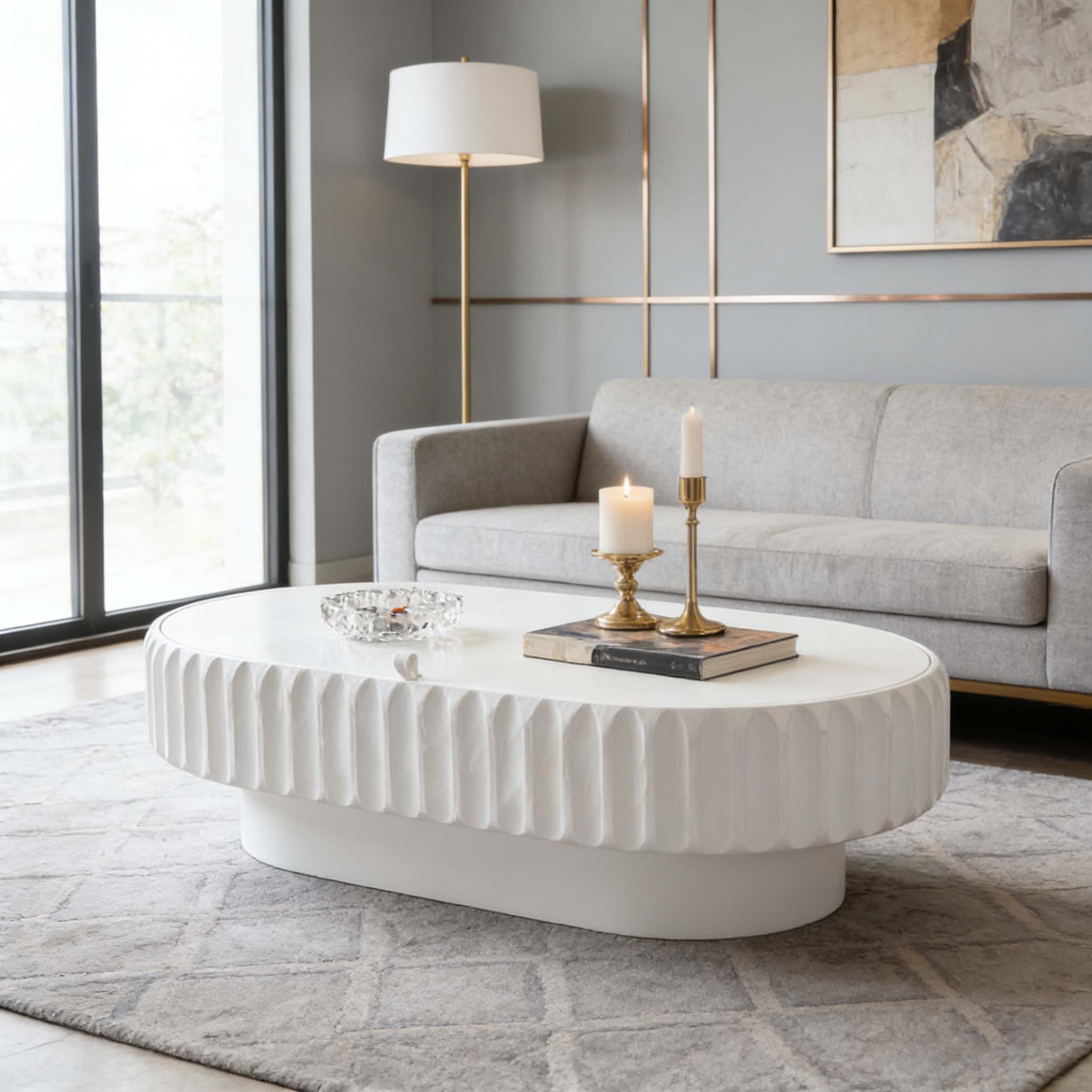 Ivy Bronx Fluted Storage Table with Lift-Off Lid, Sleek Texture | Wayfair