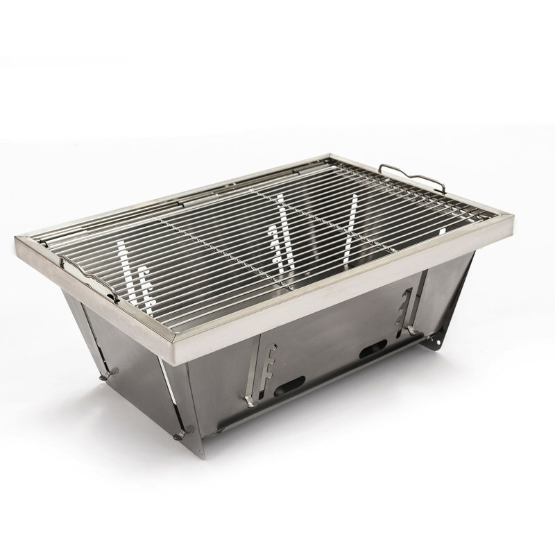 Folded portable BBQ outdoor charcoal barbecue set