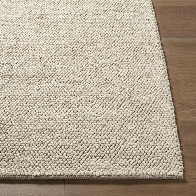 Moroccan Wool Hand Woven Area Rug, Ivory/Sandstone/Taupe, Rectangle 183 x 275 cm