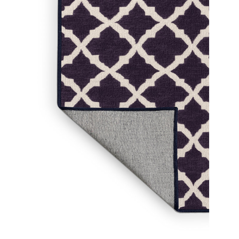 Tapis mauve lavable à la machine, Rectangulaire 8 pi x 10 pi