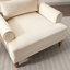 Chaise d'appoint avec pieds en bois robustes et coussin moelleux-129471613