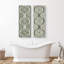Motif géométrique de plante géométrique verte sur toile 2 pièces