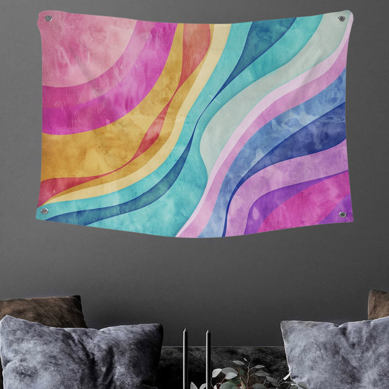 Tapisserie murale abstraite - art mural, H 50 po x l 60 po