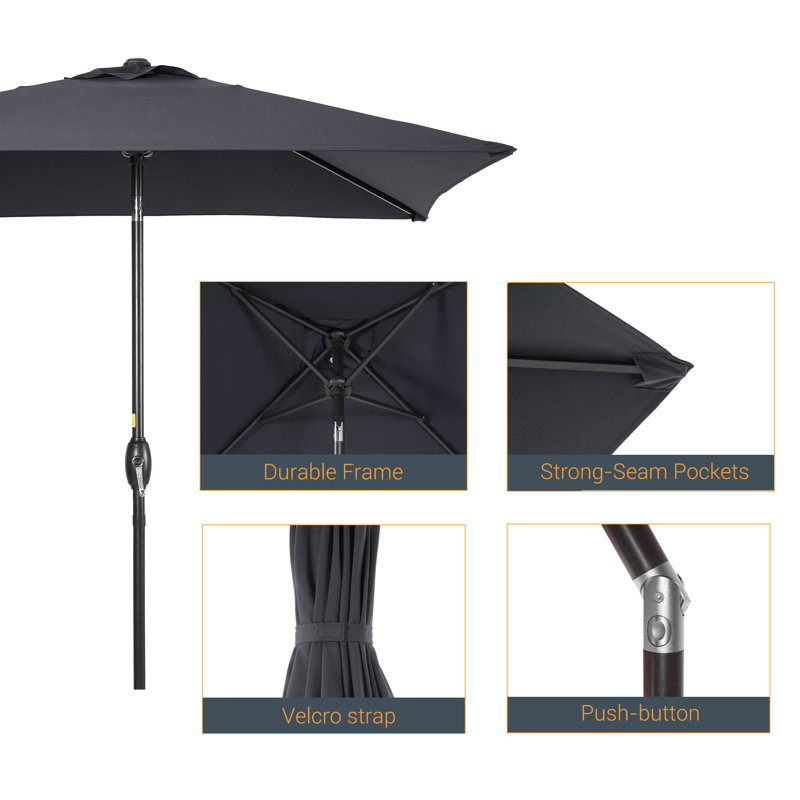Parasol de marché carré 78,1 po Sakia, Gris anthracite