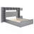 Queen Size Wooden Bed With All-In-One Cabinet, Shelf And Sockets,Twin XL Trundle, Gray-1137345799-1137345796